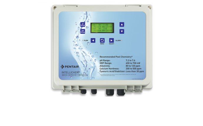 Intellichem, modelo comercial. controlador automático químico del agua, con sensores de ph y orp