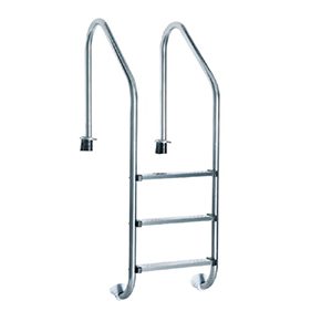Escalera sobreponer desmontable, acero inoxidable, 3 peldaños