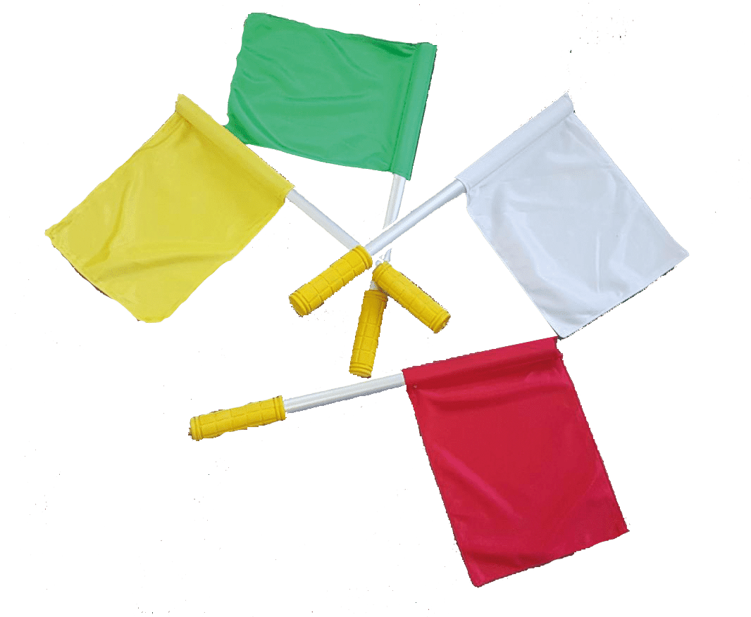 Banderines de waterpolo. 4 unidades color blanco, amarillo, verde, rojo