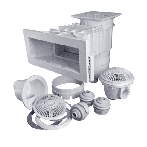Kit completo para piscinas de concreto con membrana, color blanco