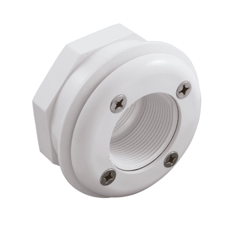 Inyector para piscina con membrana, 1.5", color blanco