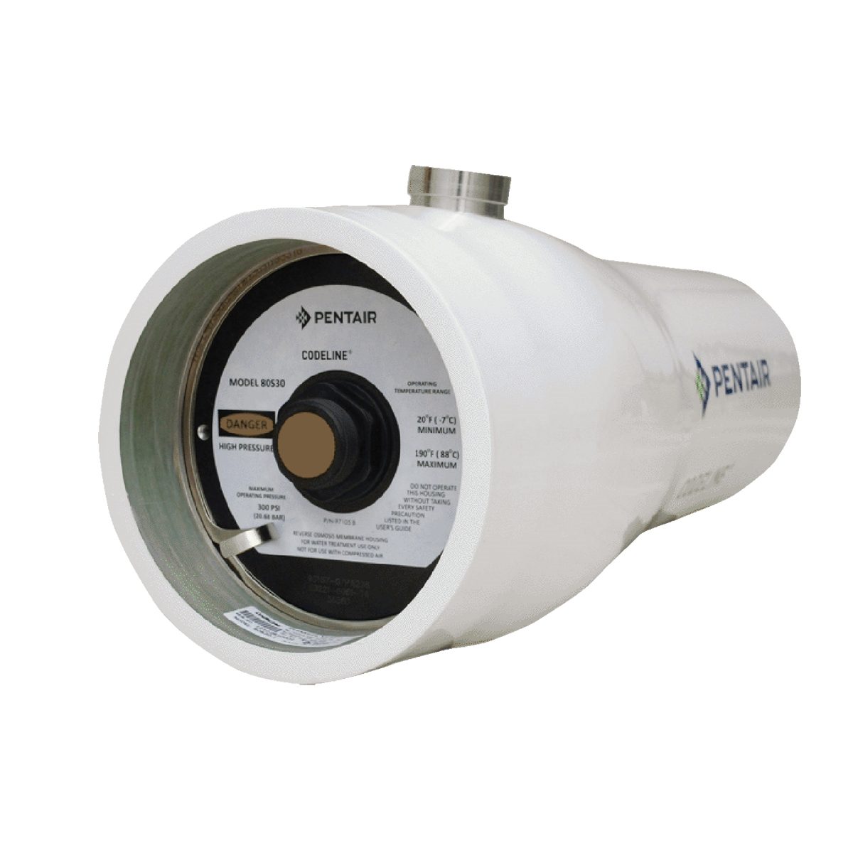 Diámetro de 8", presión máxima 450 PSI, para 3 membranas