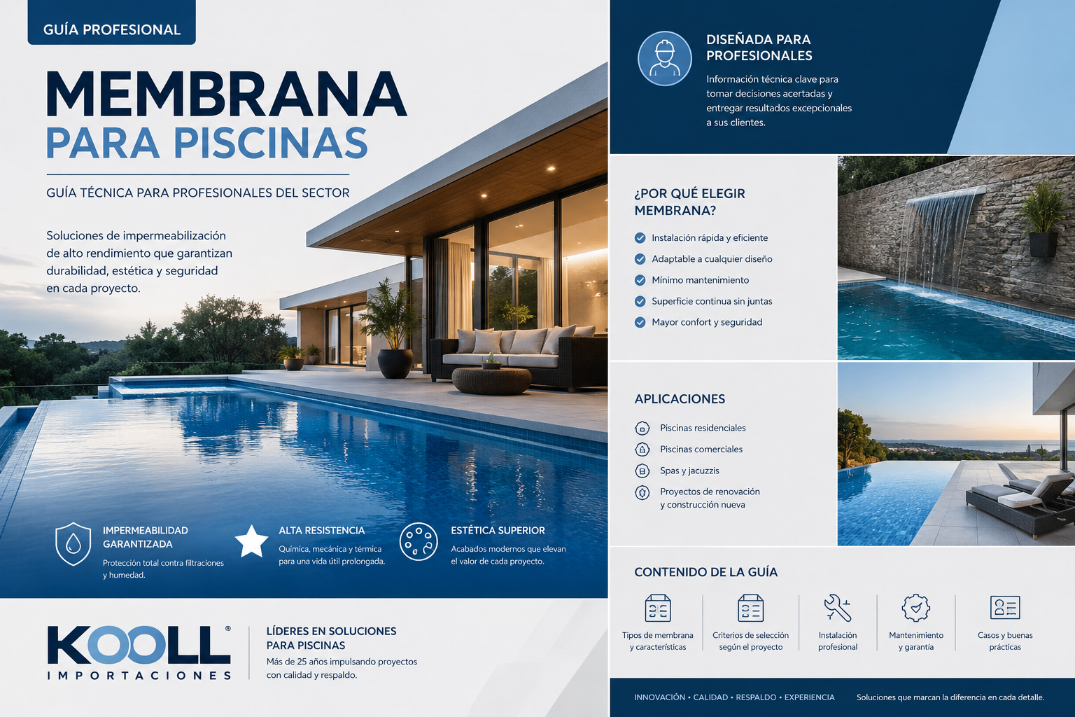 Membrana para piscinas, Guía Profesional